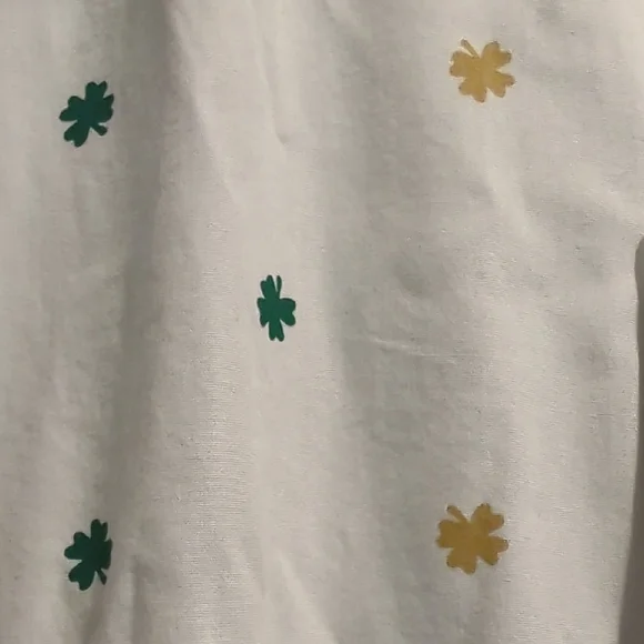 Denim & Flower White Hooded Jacket w/ Shamrock 🍀 Print  🍀💰🍀🌈💰 Men's Medium - Picture 3 of 15